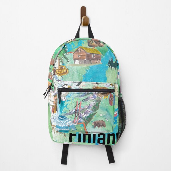 Item preview, Illustrated Finland Map with Iconic Landmarks and Cultural Highlights designed and sold by artshop77.