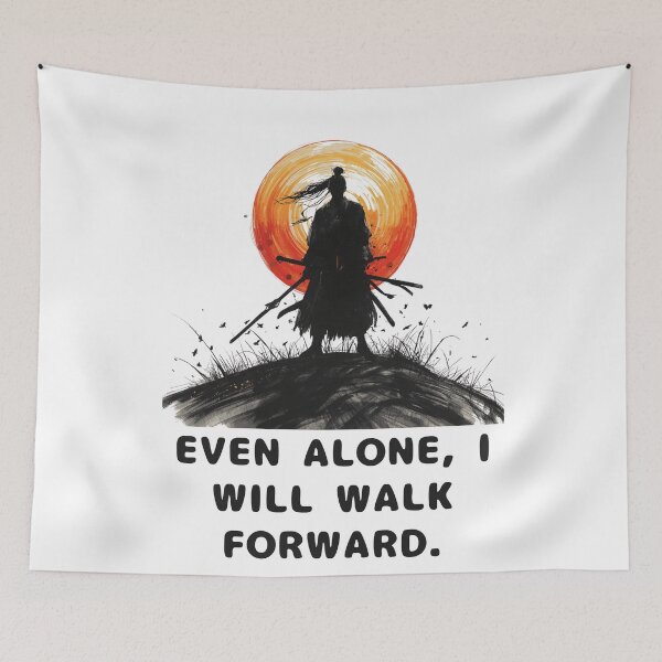 Item preview, Anime Lone Warrior Sunset Silhouette Motivational  designed and sold by Animepopstudio.