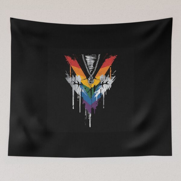 Item preview, Bold gay art, pride fist, leather necklace, graffiti vibe designed and sold by InkDazzle.