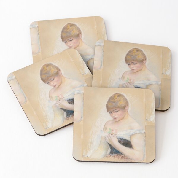 Item preview, Jeune Femme Tenant Une Fleur by Pierre-Auguste Renoir: Romantic Impressionist Portrait designed and sold by artofuniverse.