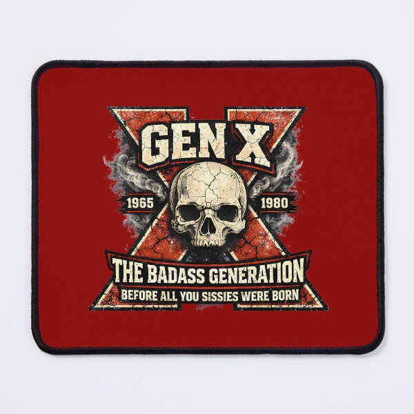 Item preview, Gen X The Badass Generation Vintage Skull designed and sold by LunaMagicStudio.