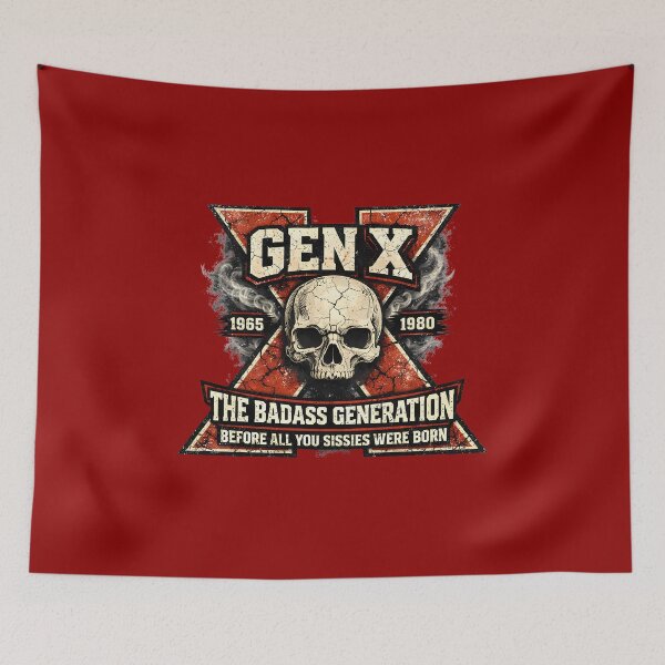 Item preview, Gen X The Badass Generation Vintage Skull designed and sold by LunaMagicStudio.