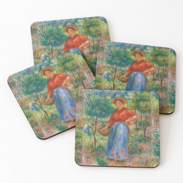 Item preview, Jeune Fille Au Panier by Pierre-Auguste Renoir: Impressionist garden poster designed and sold by artofuniverse.