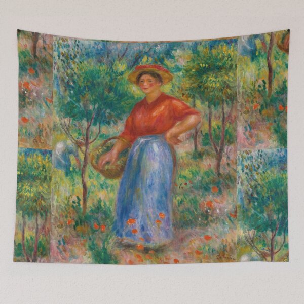 Item preview, Jeune Fille Au Panier by Pierre-Auguste Renoir: Impressionist garden poster designed and sold by artofuniverse.