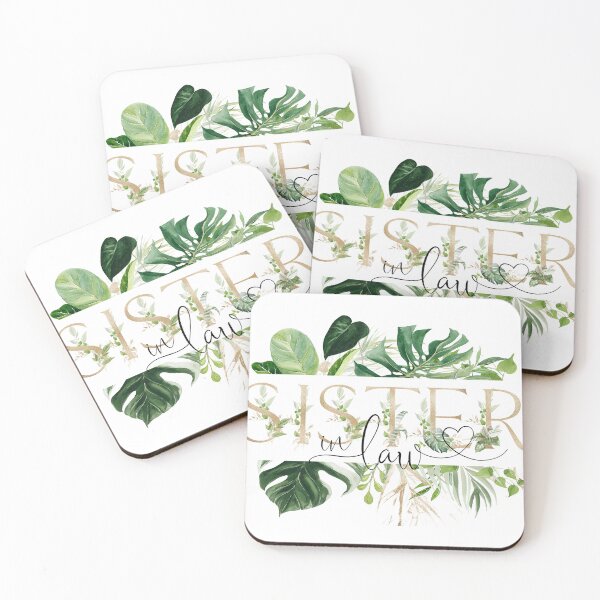 Item preview, Sister In Law Tropical Gold Typography with Monstera Leaves – Elegant Botanical Family Gift designed and sold by Marty Party .