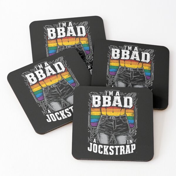 Item preview, Gay Pride Sexy Guy in Jockstrap with Rainbow Flag designed and sold by InkDazzle.