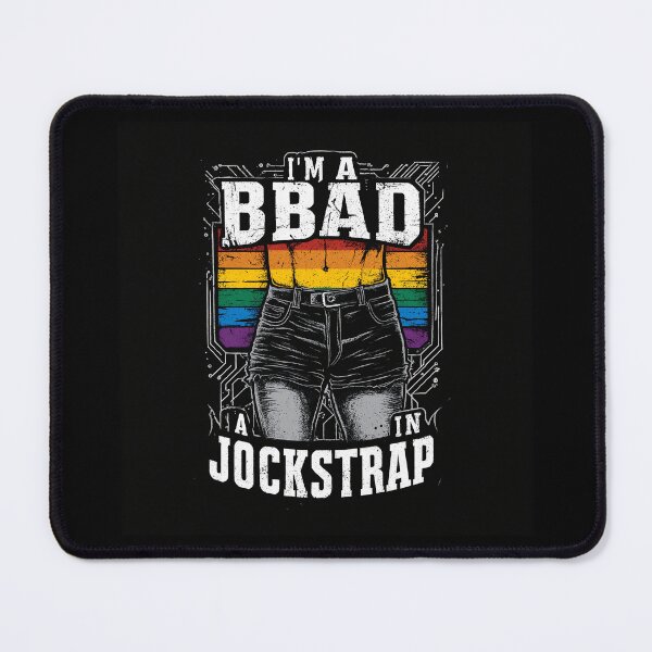 Item preview, Gay Pride Sexy Guy in Jockstrap with Rainbow Flag designed and sold by InkDazzle.