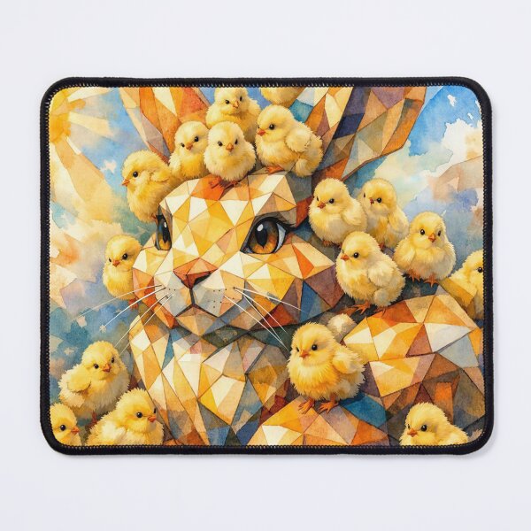 Item preview, Easter Bunny with Cute Fluffy Chicks designed and sold by M-Y-A-R-T-.