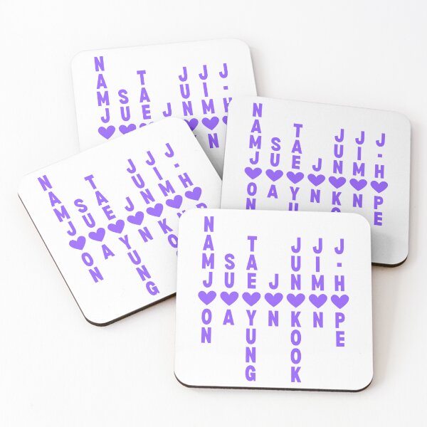 Item preview, OT7 Names 7 Purple Hearts designed and sold by Hyunnibear.