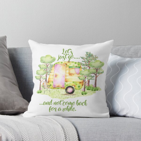 Item preview, Retro Camper Caravan Watercolor Bush Scene designed and sold by ReefCoast.