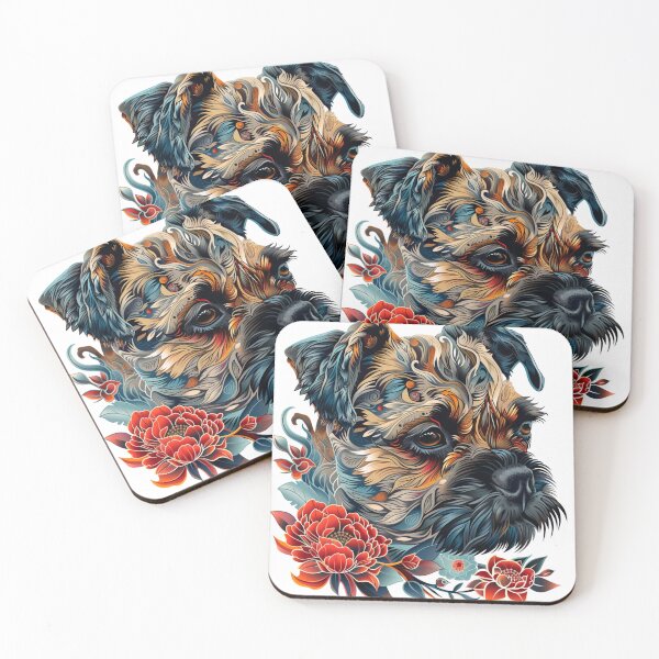 Item preview, Border Terrier with flowers designed and sold by MendaciousMina.