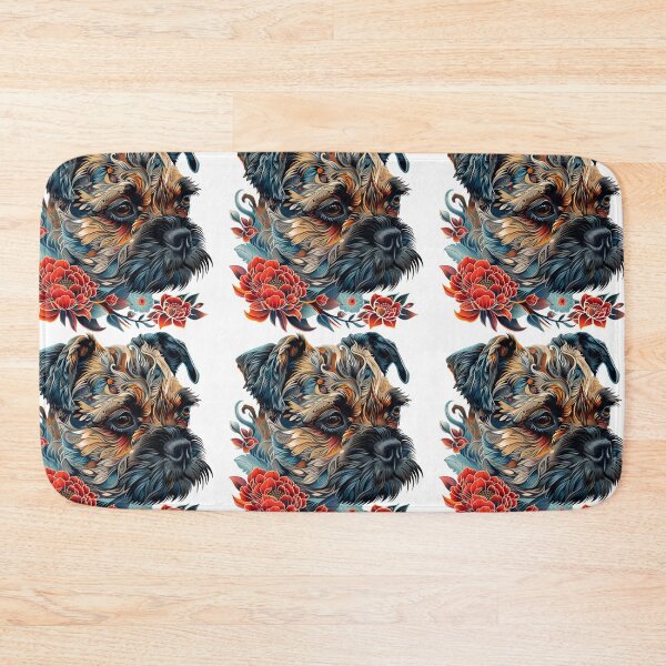 Item preview, Border Terrier with flowers designed and sold by MendaciousMina.
