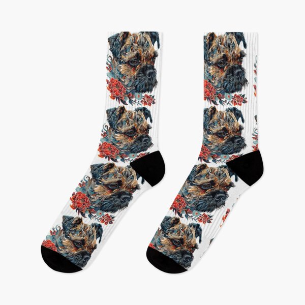 Item preview, Border Terrier with flowers designed and sold by MendaciousMina.