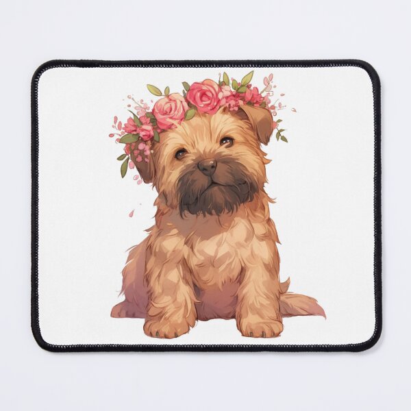 Item preview, Cute Border Terrier with flower crown designed and sold by MendaciousMina.