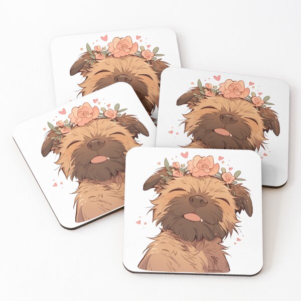 Item preview, Cute Border Terrier with flower crown designed and sold by MendaciousMina.