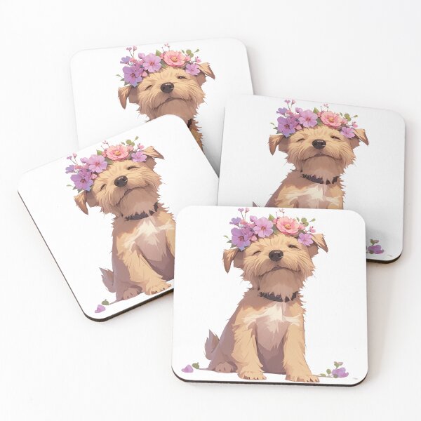 Item preview, Cute Border Terrier with flower crown designed and sold by MendaciousMina.
