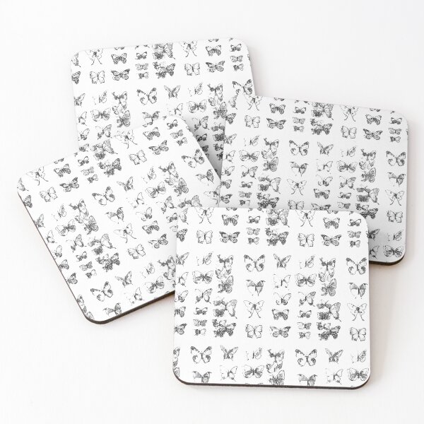 Item preview, Butterflies in black and white pattern designed and sold by designbywhacky.