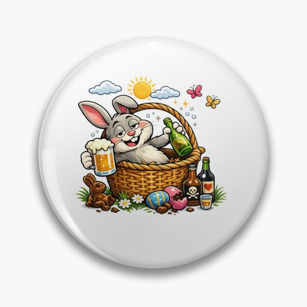 Item preview, Drunken Easter bunny in an empty Easter basket – Funny Easter party T-shirt design with beer & eggs designed and sold by CoolContent Factory.