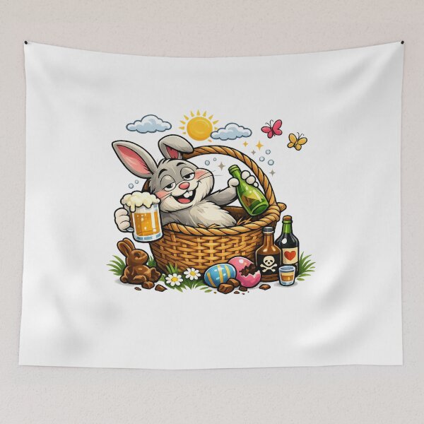 Item preview, Drunken Easter bunny in an empty Easter basket – Funny Easter party T-shirt design with beer & eggs designed and sold by CoolContent Factory.