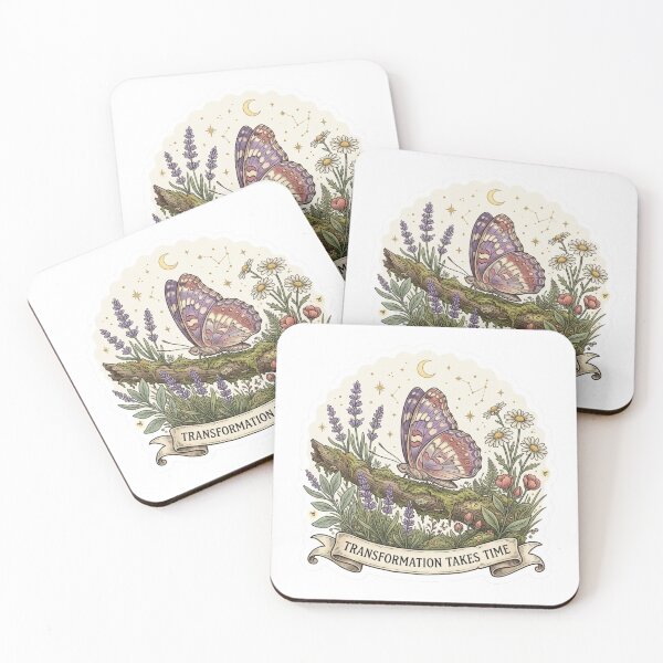 Item preview, Transformation Takes Time Butterfly Lavender Cottagecore Mental Health Sticker designed and sold by AlexBloomStudio.