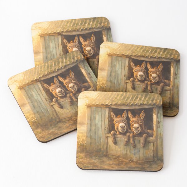 Item preview, Two Happy Donkeys in a Barn designed and sold by cuprum.