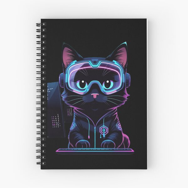 Item preview, Cyberpunk Hacker Cat Art designed and sold by PaulyTechStudio.