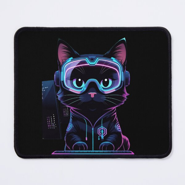 Item preview, Cyberpunk Hacker Cat Art designed and sold by PaulyTechStudio.