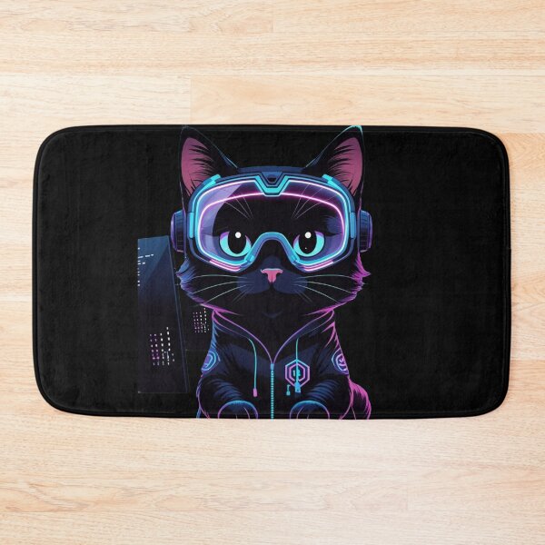 Item preview, Cyberpunk Hacker Cat Art designed and sold by PaulyTechStudio.