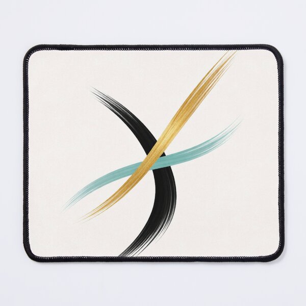 Item preview, Luxury Minimalist Brush Art – Black Gold and Teal Abstract Composition designed and sold by DrizzyV.