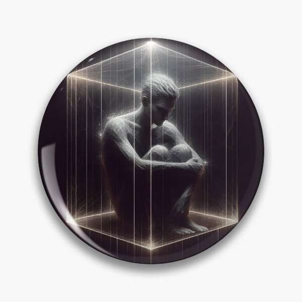 Item preview, The Boundaries of Being - Existential Glowing Cube Art designed and sold by MouradStudio.