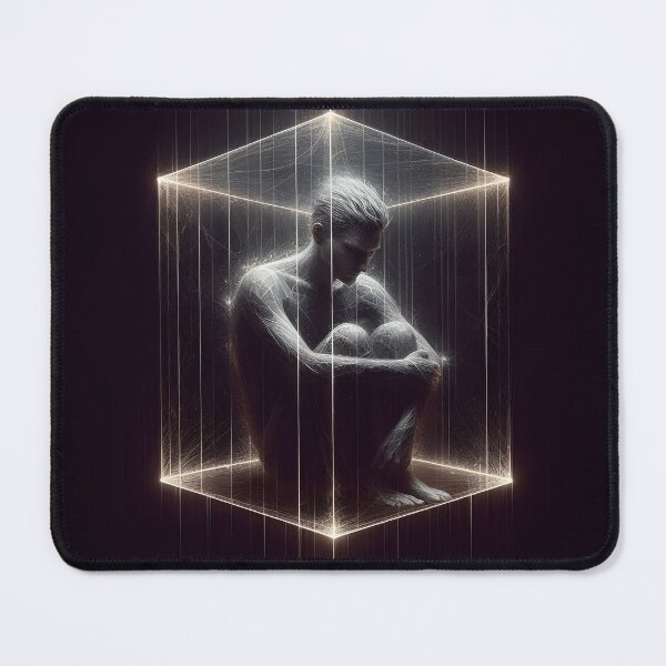 Item preview, The Boundaries of Being - Existential Glowing Cube Art designed and sold by MouradStudio.