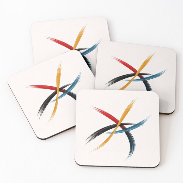 Item preview, Four Stroke Abstract Burst – Colorful Minimalist Modern Brush Design designed and sold by DrizzyV.