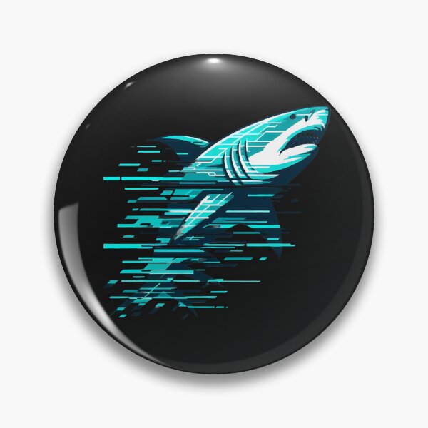 Item preview, Cyber Shark System Bite – Digital Glitch Art – Futuristic Neon Tech designed and sold by Phetuvov.