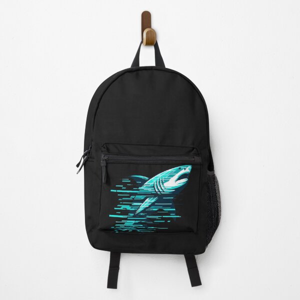 Item preview, Cyber Shark System Bite – Digital Glitch Art – Futuristic Neon Tech designed and sold by Phetuvov.