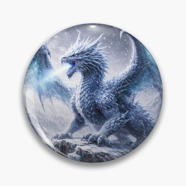 Item preview, Ice Dragon on Frozen Mountain – Epic Winter Fantasy Dragon Artwork designed and sold by DrakariArt.