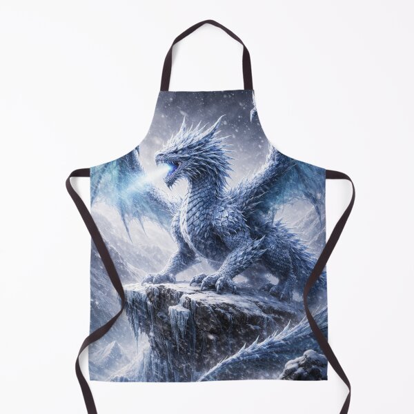 Item preview, Ice Dragon on Frozen Mountain – Epic Winter Fantasy Dragon Artwork designed and sold by DrakariArt.