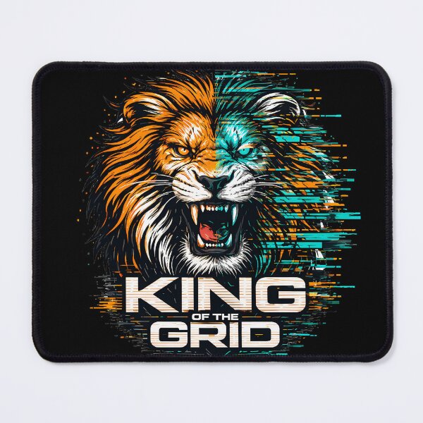 Item preview, Glitch Lion King of the Grid Cyberpunk Gaming E-Sports Streetwear designed and sold by etuvibes.