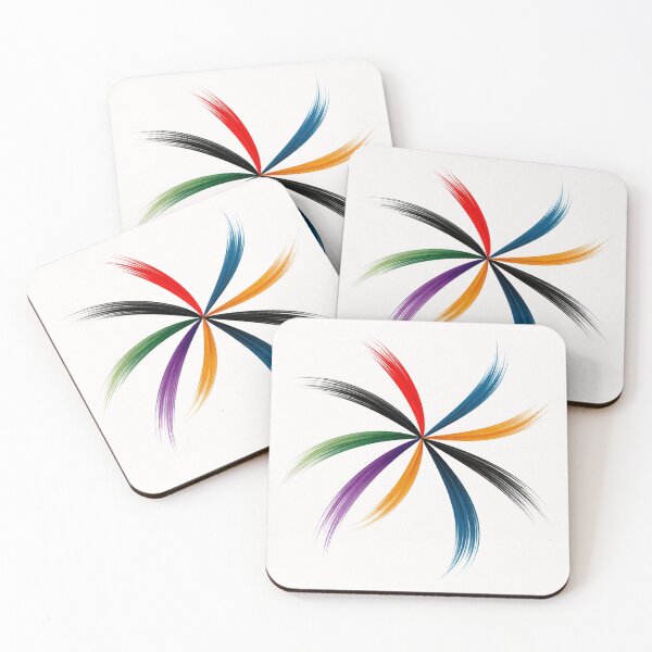 Item preview, Six Stroke Radial Abstract – Vibrant Minimalist Modern Art Design designed and sold by DrizzyV.