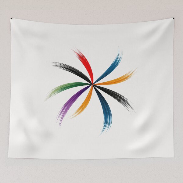 Item preview, Six Stroke Radial Abstract – Vibrant Minimalist Modern Art Design designed and sold by DrizzyV.