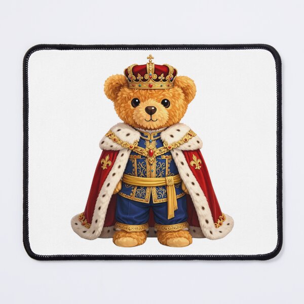 Item preview, Majestic Royal King Teddy Bear in Crown and Velvet Cape Illustration designed and sold by CuteBear87.