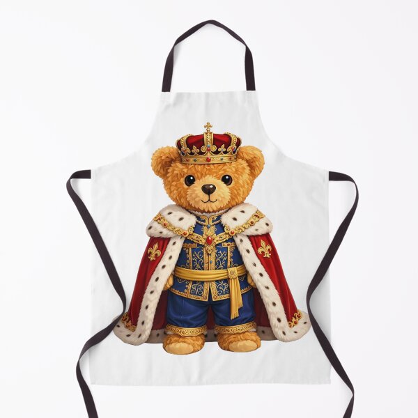 Item preview, Majestic Royal King Teddy Bear in Crown and Velvet Cape Illustration designed and sold by CuteBear87.
