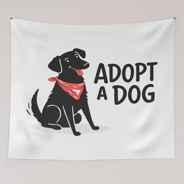 Item preview, Adopt a Dog – Minimalist Rescue Dog Illustration designed and sold by KiwyStudio.