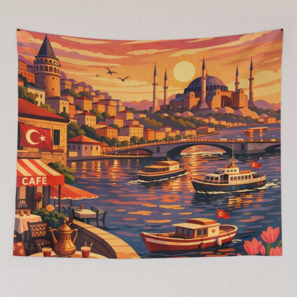 Item preview, Istanbul Sunset Travel Poster designed and sold by MatthewHeights.