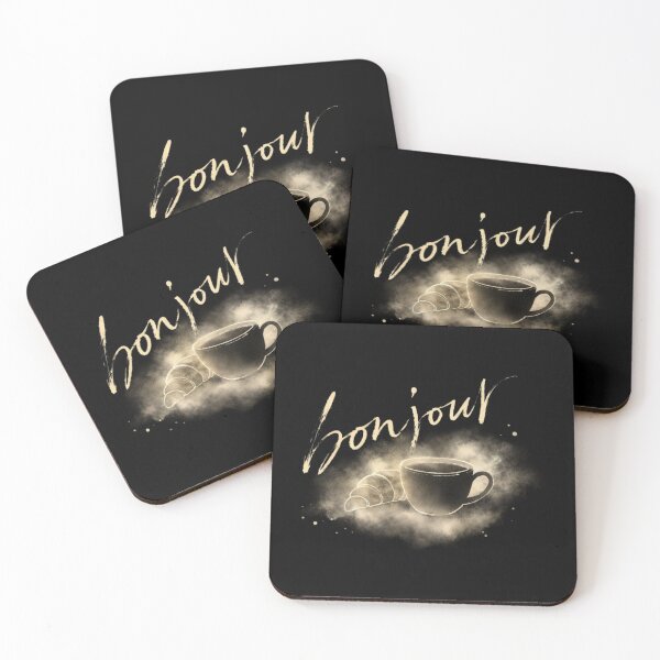 Item preview, Bonjour Coffee Aesthetic – French Cafe Croissant Design designed and sold by LoppiPrintShop.