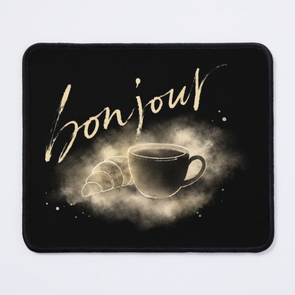 Item preview, Bonjour Coffee Aesthetic – French Cafe Croissant Design designed and sold by LoppiPrintShop.