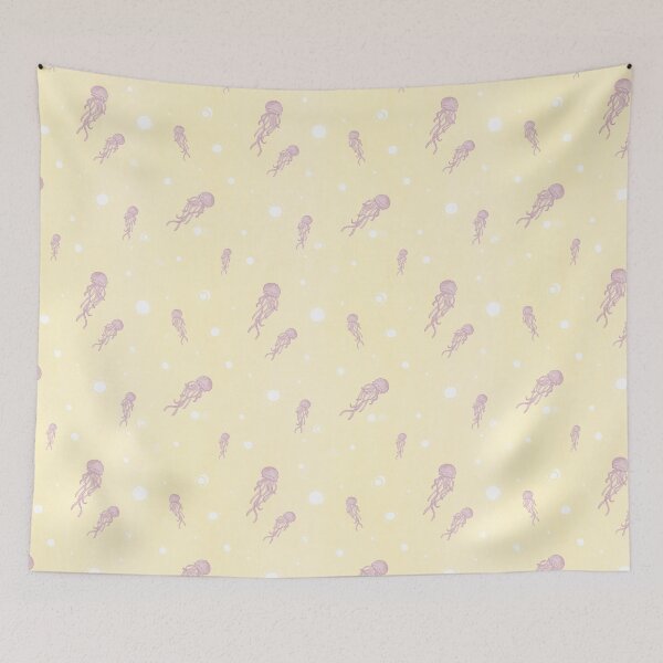 Item preview, Whimsical Jellyfish Pattern on Yellow designed and sold by Krystin Shields.