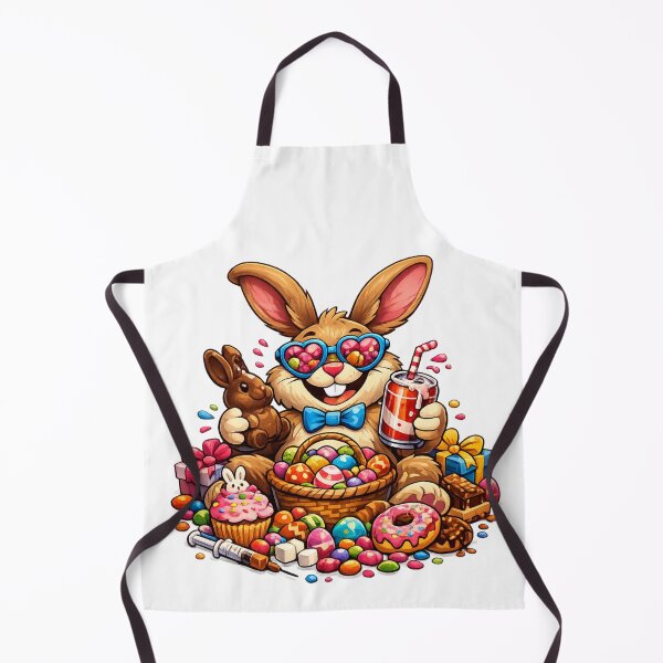 Item preview, Funny Easter bunny with sweets – Humorous Easter Bunny Cartoon Design designed and sold by CoolContent Factory.