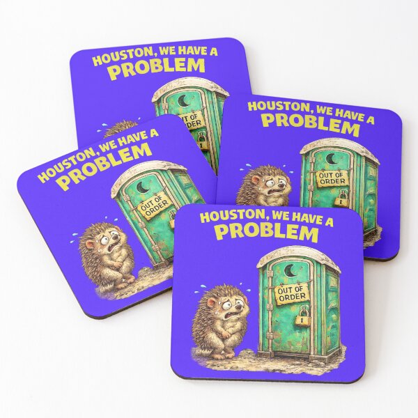Item preview, Hedgehog Porta Potty Houston We Have a Problem Sticker – Funny Bathroom Emergency Animal Art designed and sold by Felixuss.