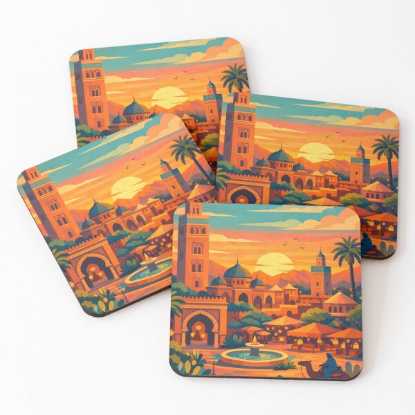Item preview, Marrakech Morocco Sunset Travel Poster designed and sold by MatthewHeights.