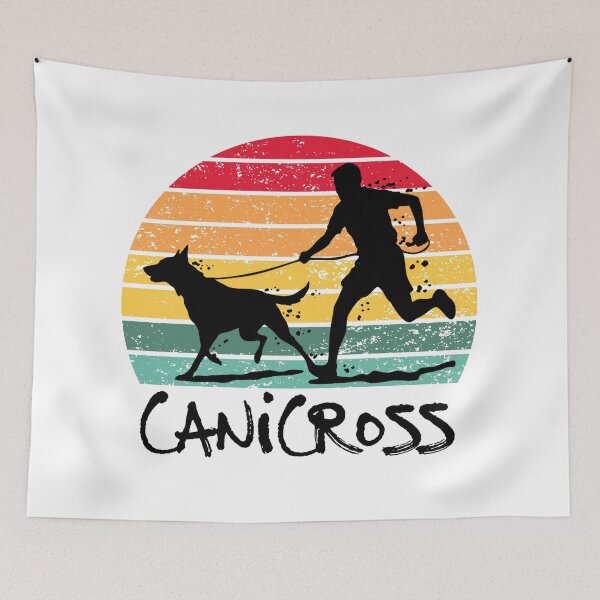Item preview, Canicross Sunset Run – Running with Dog Retro Style designed and sold by ArcticFoxStudio.